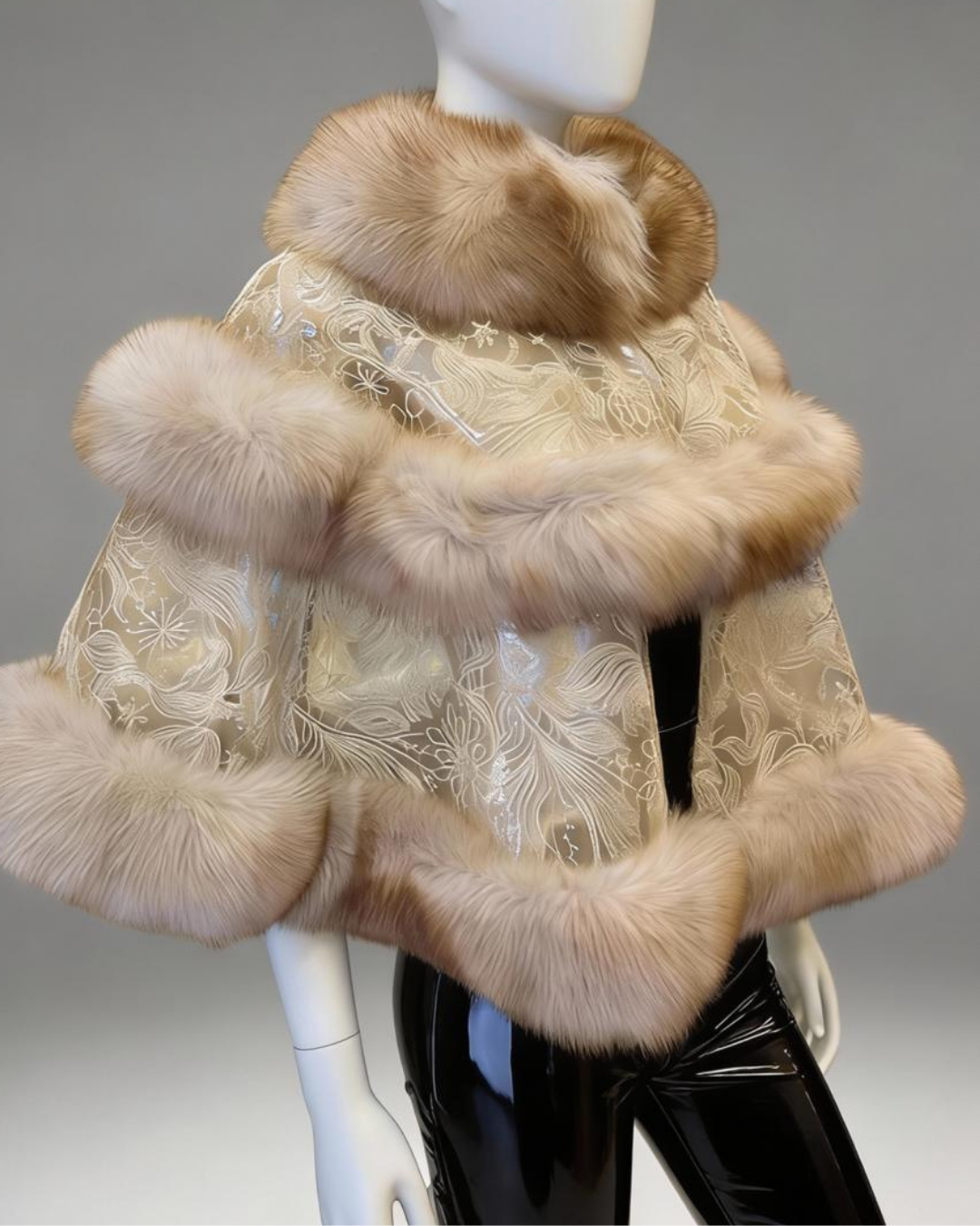 Gold Embroidered Fox Cape
