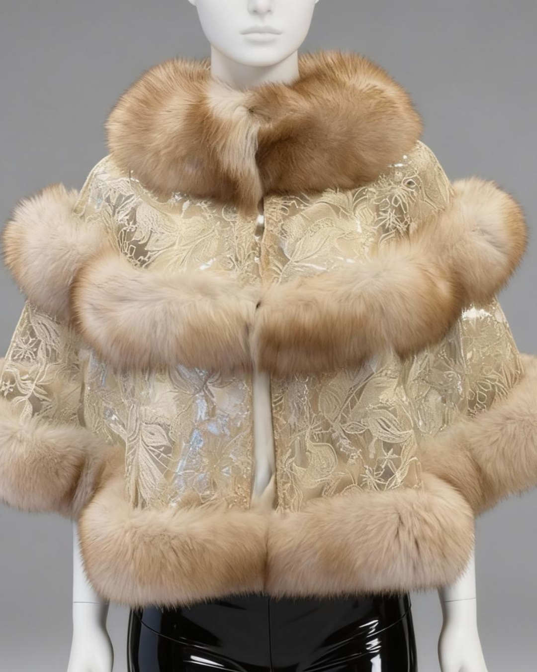 Gold Embroidered Fox Cape