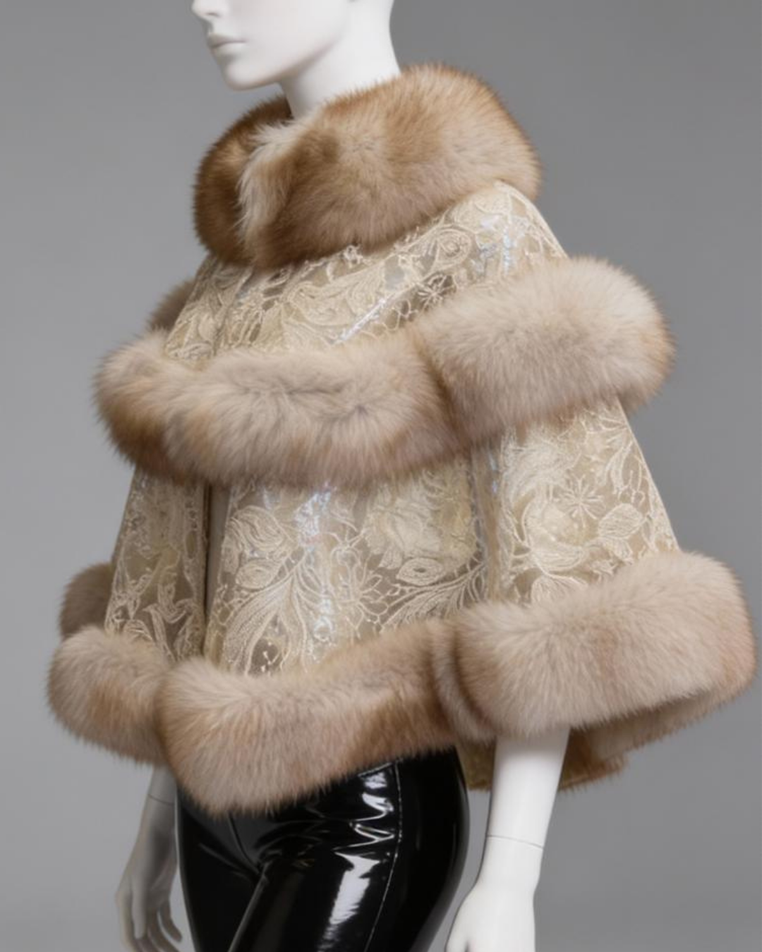 Gold Embroidered Fox Cape