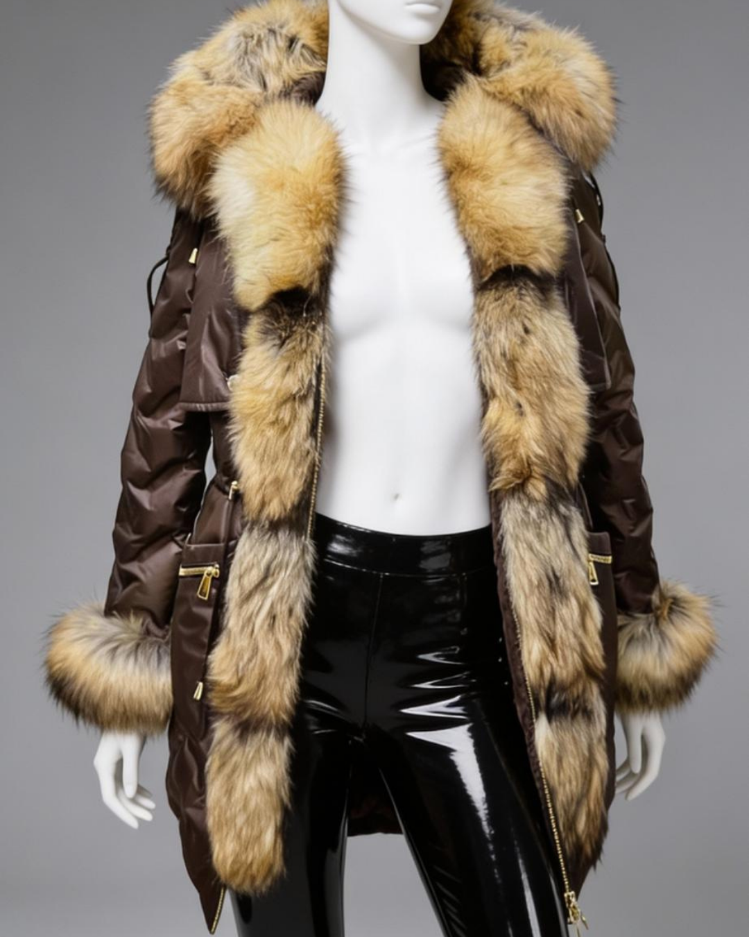 Brown Fox Fur Parka