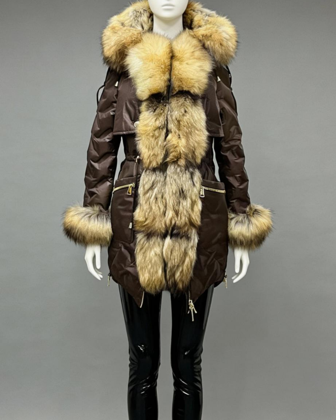 Brown Fox Fur Parka