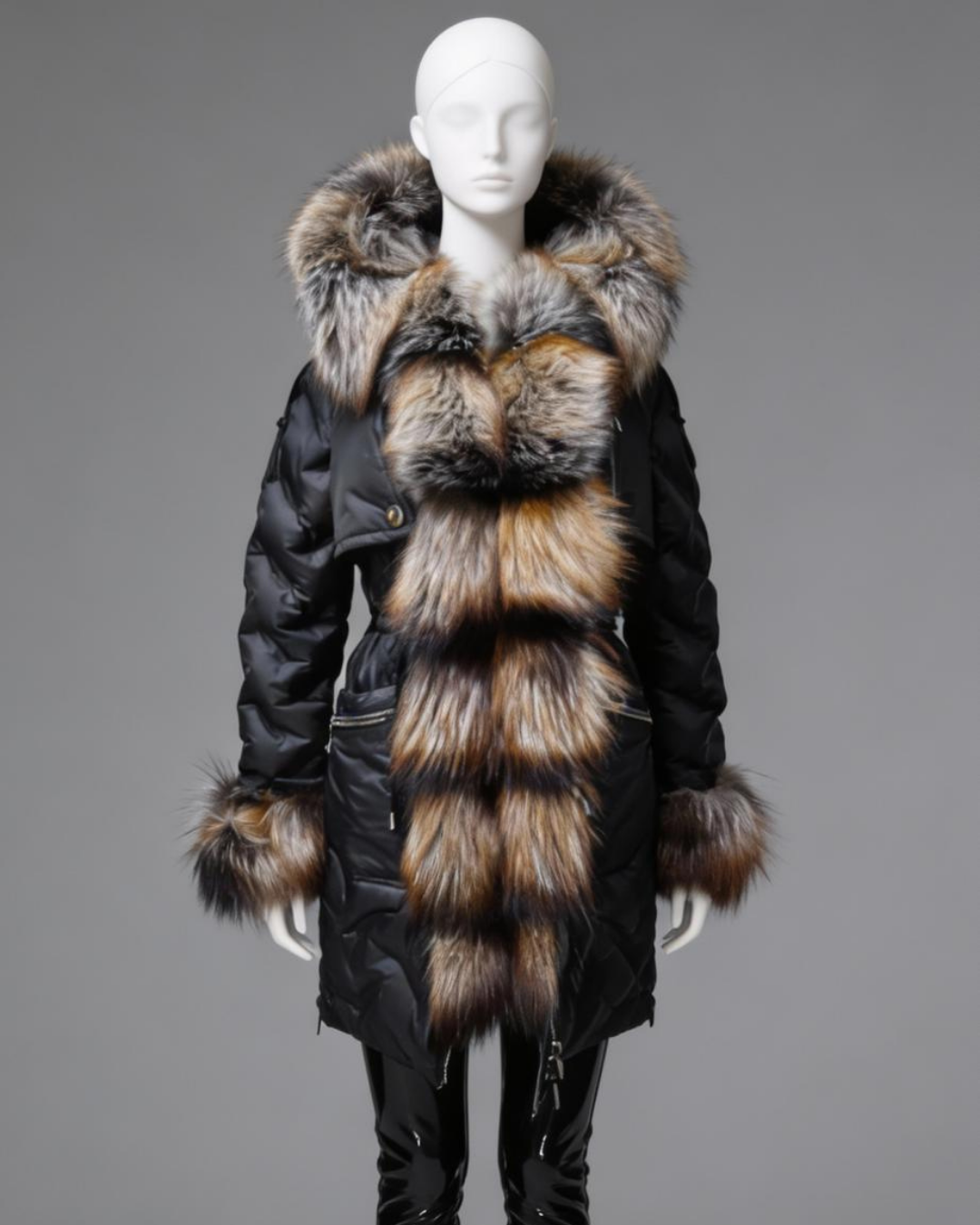 Blk Fox Fur Parka