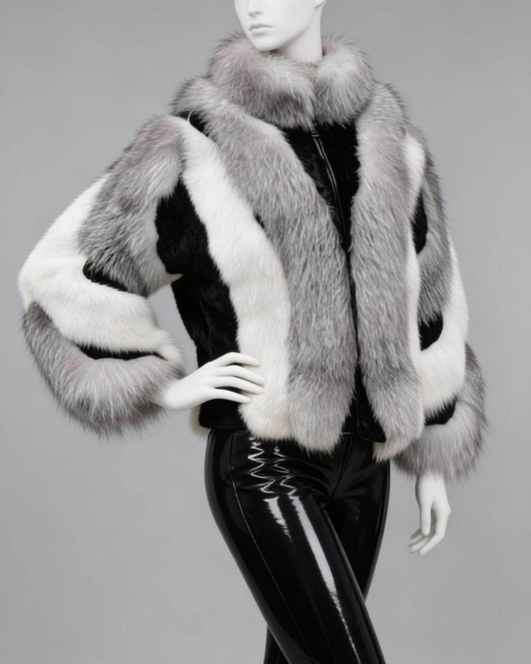Ebony & Ivory Fur Coat