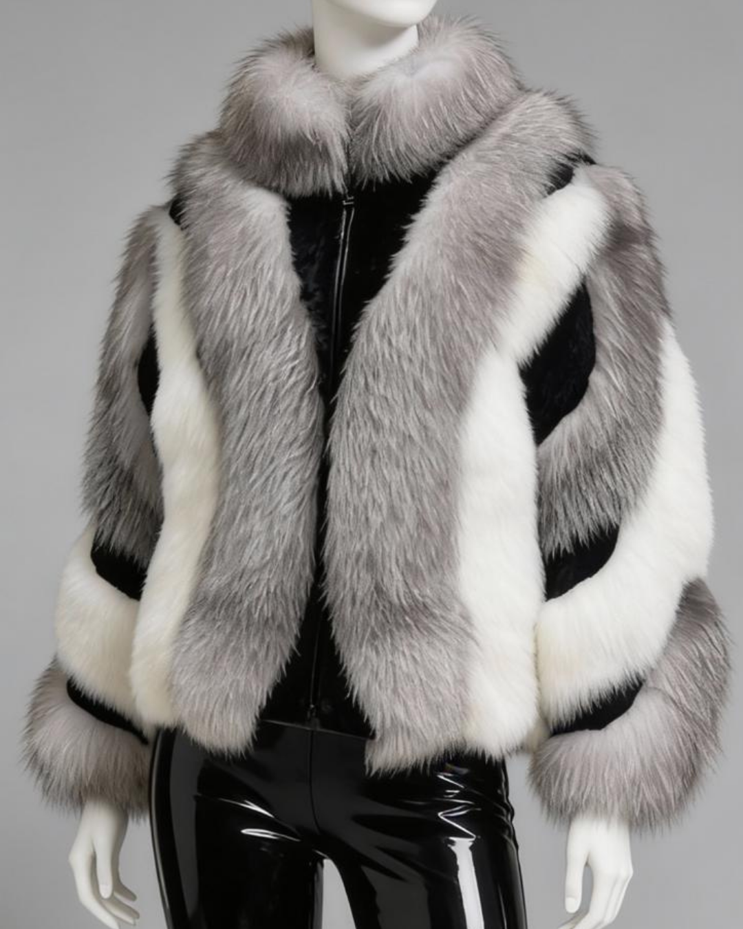 Ebony & Ivory Fur Coat