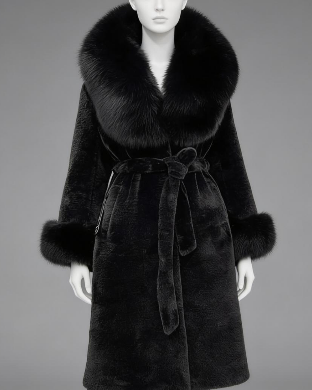 Noir Fox Fur Coat