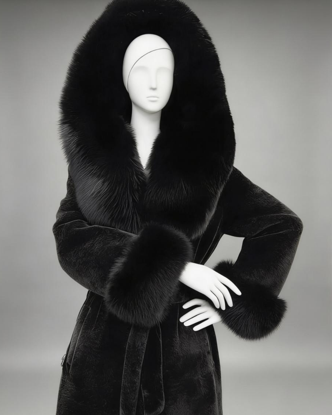 Noir Fox Fur Coat