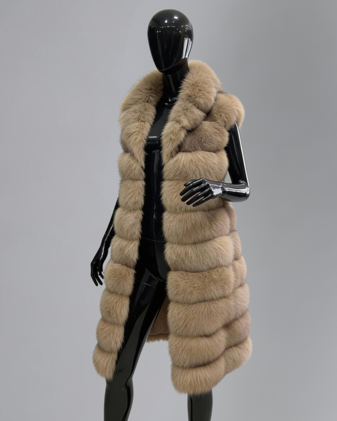 Tan fox fur vest