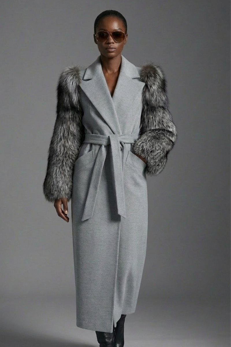 Diana Grey Fox Fur Sleeve