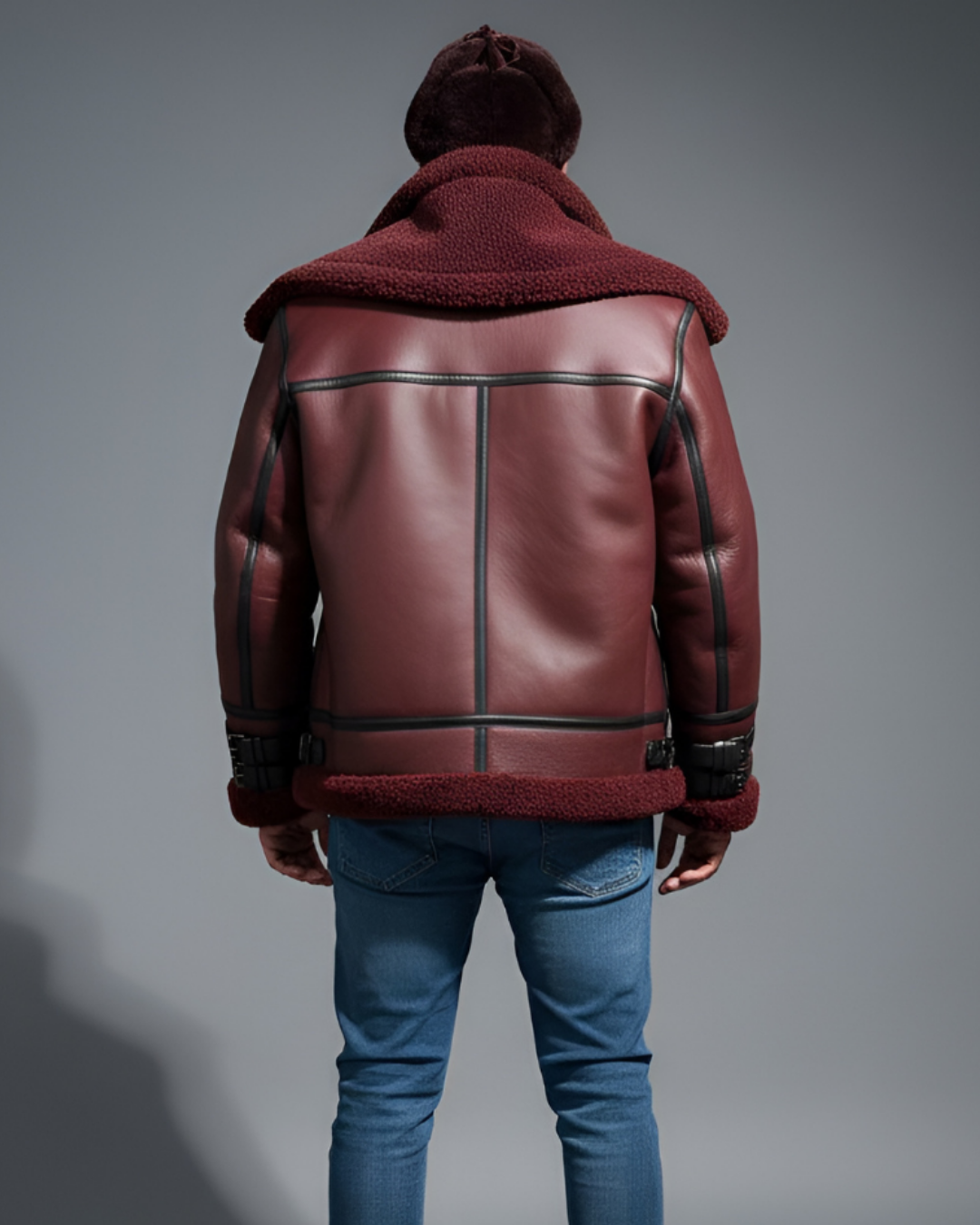 Burgundy Shearling Set