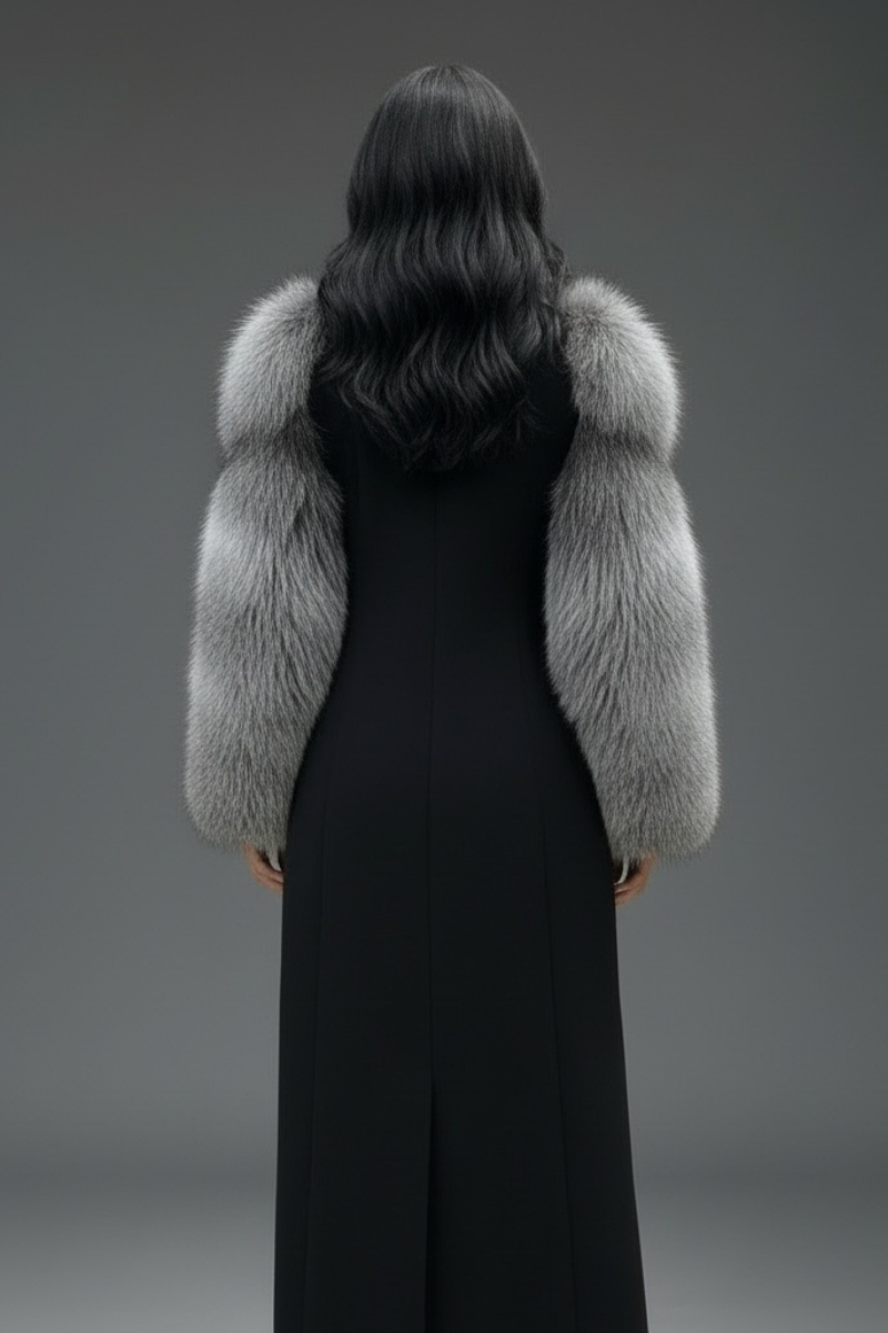 Diana Black Fur Sleeve coat