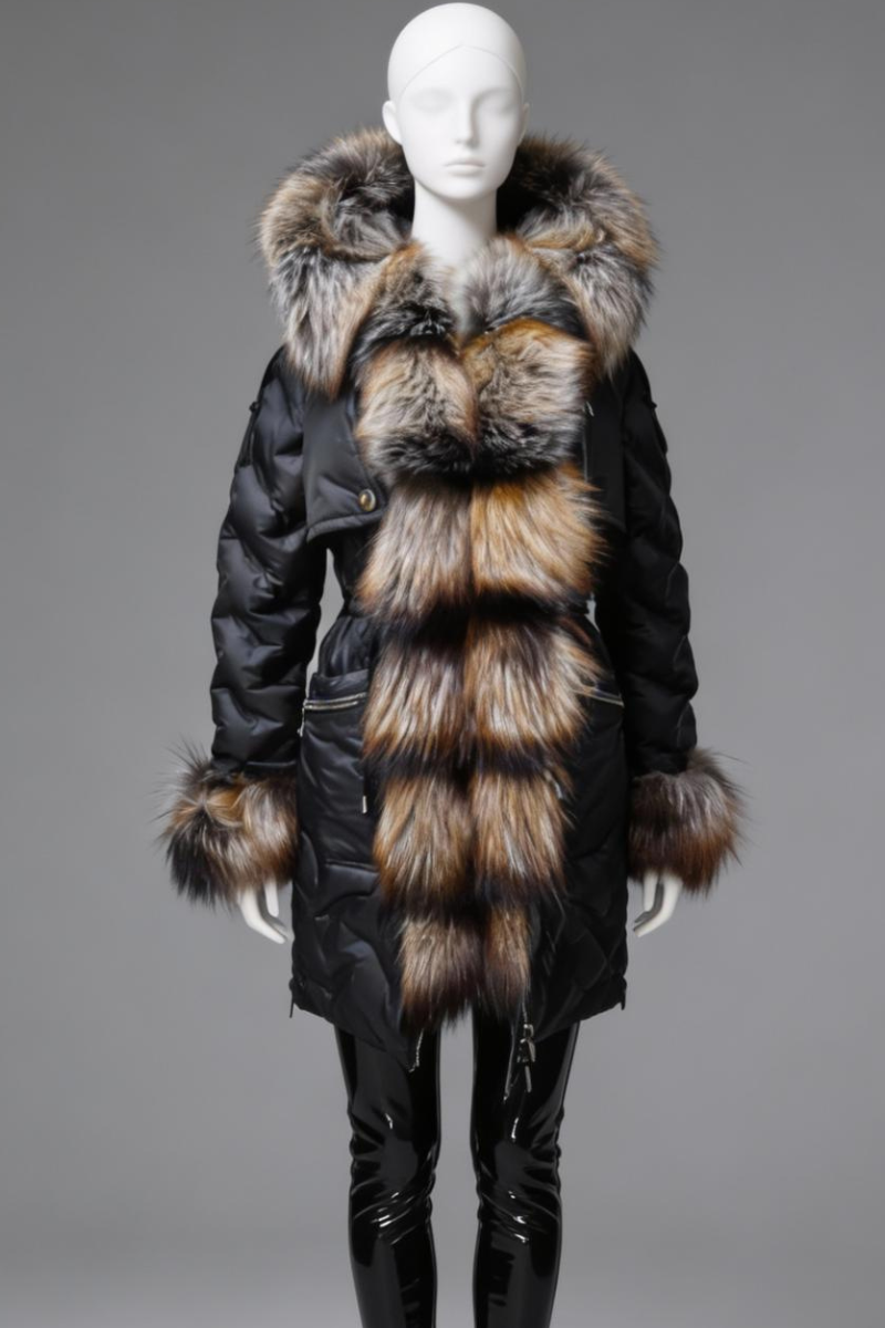 Blk Fox Fur Parka