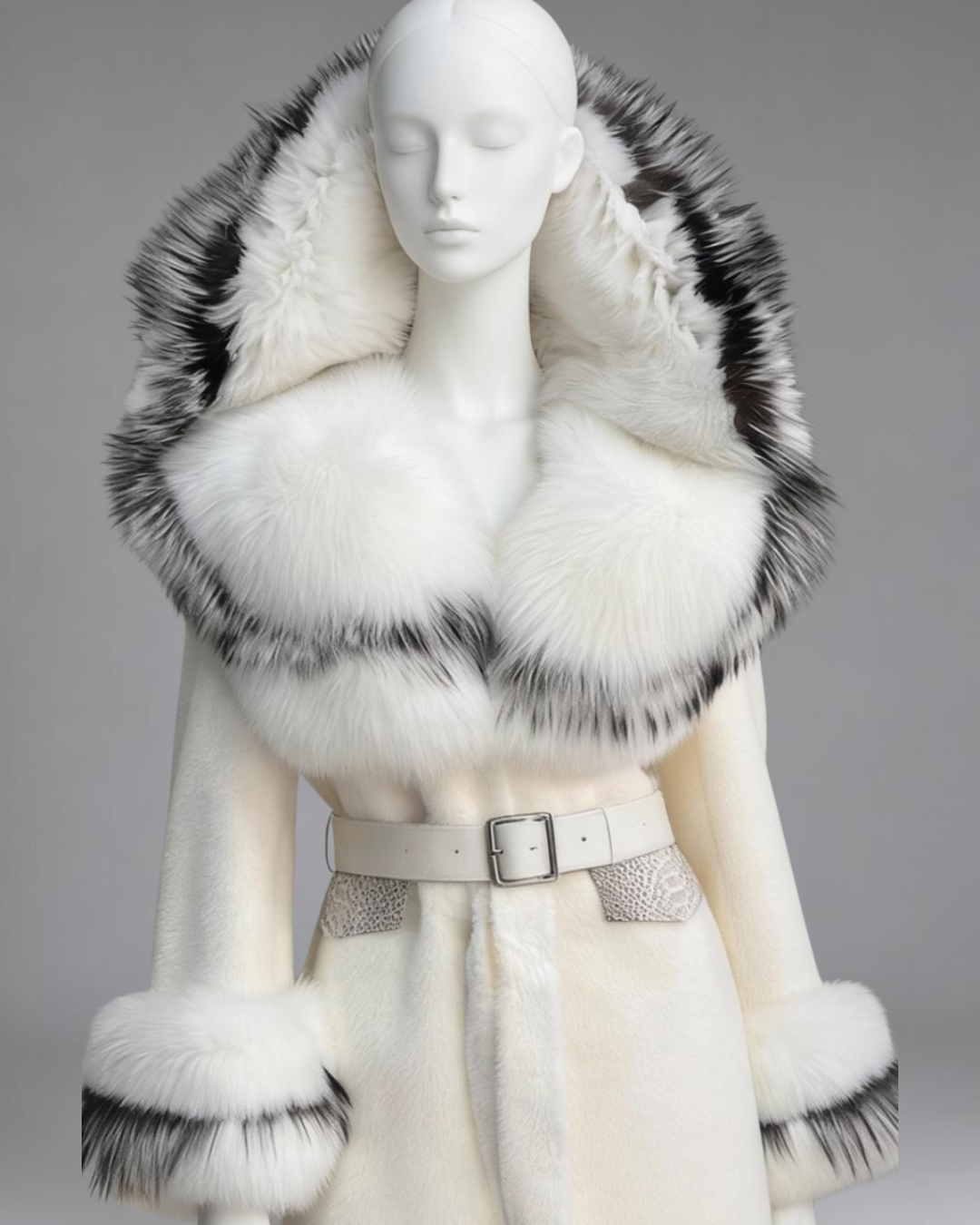 White Hooded Fox Fur