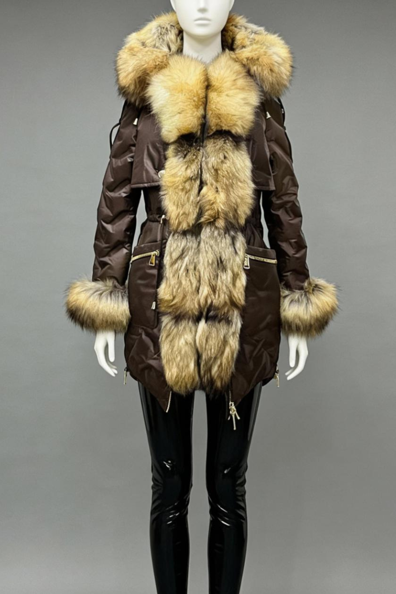 Brown Fox Fur Parka