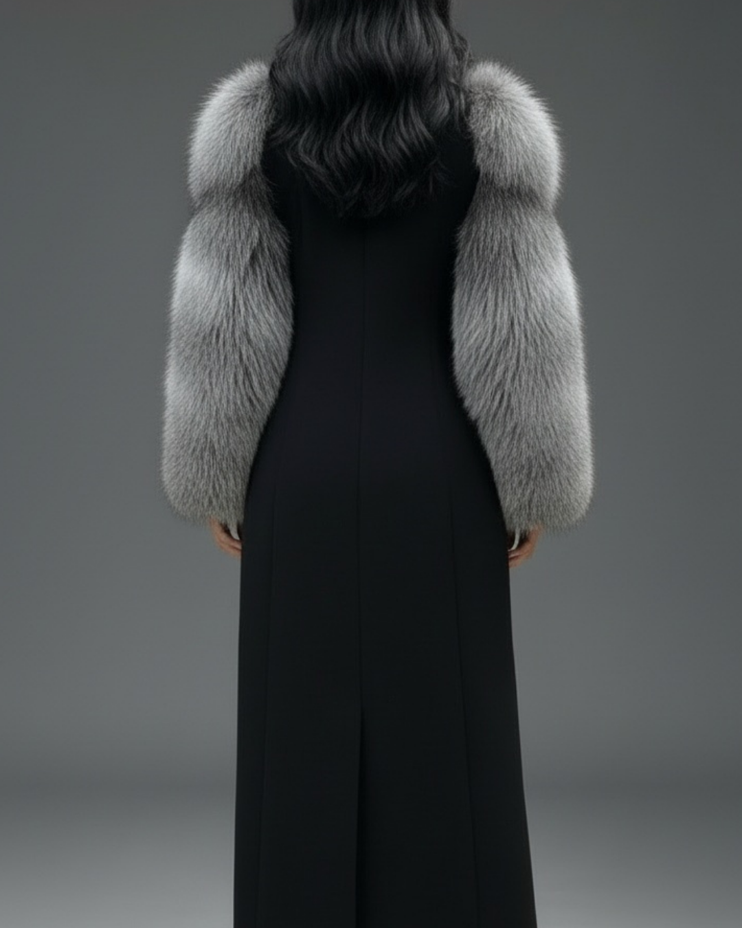Diana Black Fur Sleeve coat