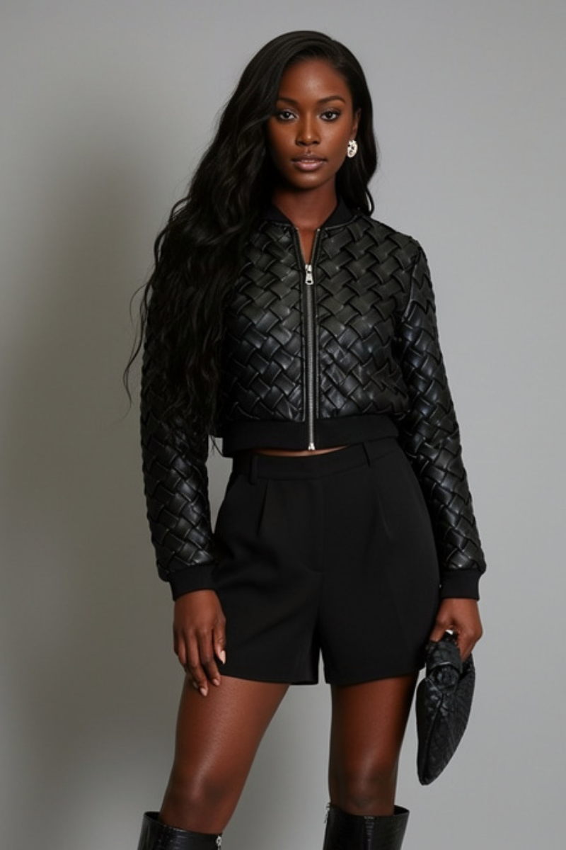 Textured Braided Woven Bomber