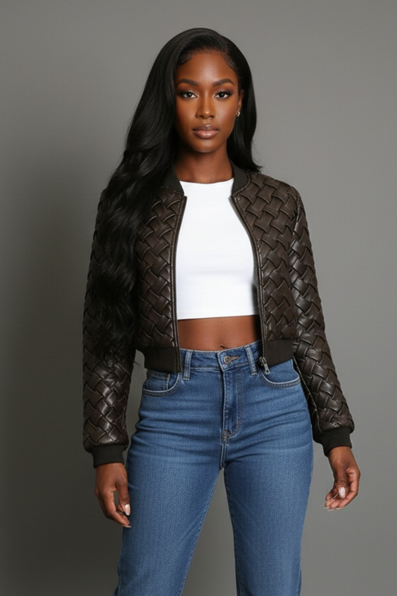 Textured Braided Woven Bomber