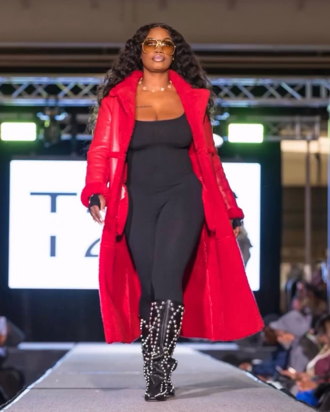 Plush Long Red Shearling