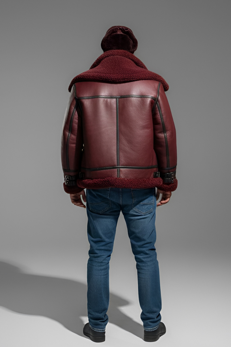 Burgundy Shearling Set