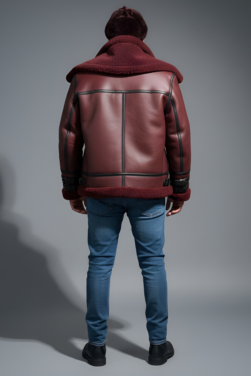 Burgundy Shearling Set