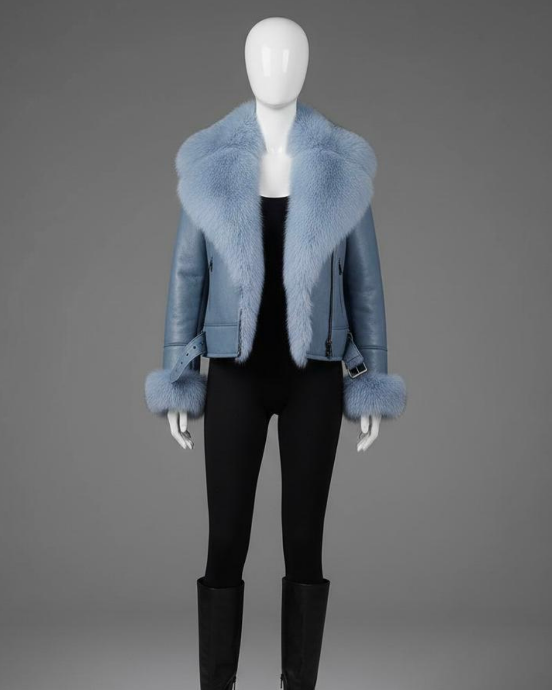 Baby Blue Fox Shearling Coat