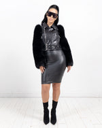 Onyx Croc Biker Jacket