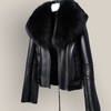 Abbey Fox Fur Collar Shearling Coat